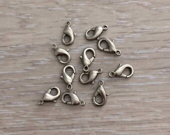 Lobster Clasps, Clasps, Silver Lobster Clasps, 13x8 mm