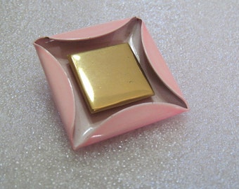 Pink Gold Tone Pin Brooch, Vintage Brooch