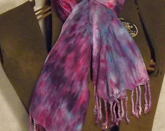 Hand dyed Rayon Scarf with Fringe