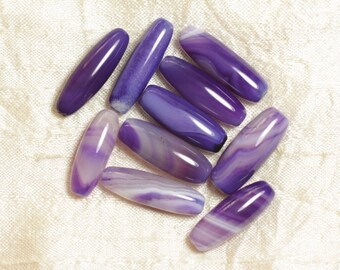3PC - stone - Agate purple spindle 26-30mm 4558550030207 rice bead