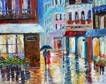 Fine Art Print 11x14 made from image of oil painting by Karen Tarlton - Paris Twilight Romance Prints