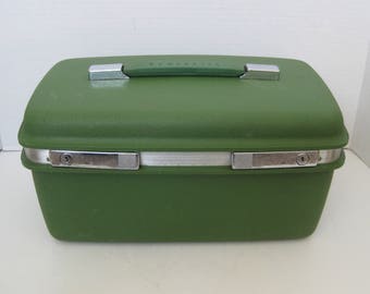 Vintage Samsonite Saturn Avocado Green Train Case Overnight Case Luggage