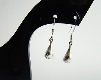 Vintage Simple Sterling Silver Drop Earrings