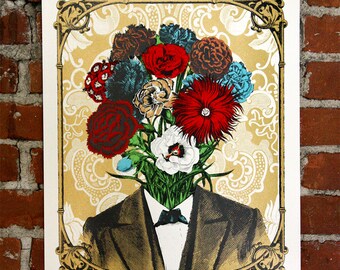 Mr. Bloom - Handprinted Art Print