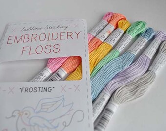 Embroidery Thread by Sublime Stitching - 7 skeins - 'Frosting' colours - Cotton Embroidery Floss