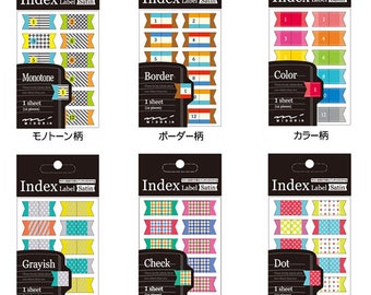 Japan Midori Index Label Satin Journaling Planner Organizer Sticker Label