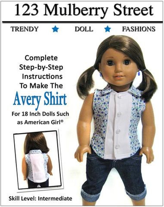 Pixie Faire 123 Mulberry St Avery Shirt Doll Clothes Pattern