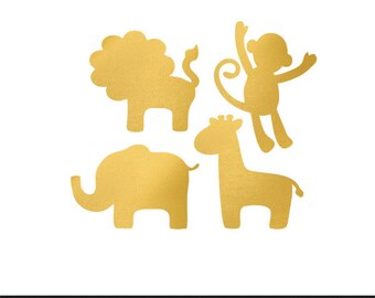 safari animals gold foil clip art png svg dxf file file silhouette cricut baby shower kids animals clip art