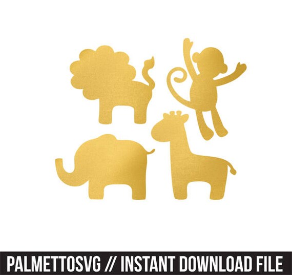 safari animals gold foil clip art png svg dxf file file