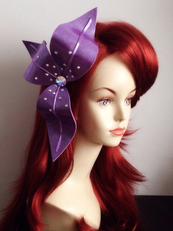 Little Mermaid Ariel hair flower clip PURPLE