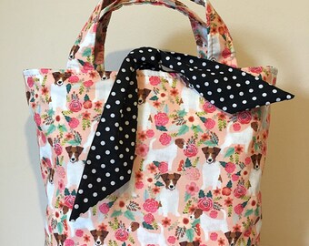 Jack Russell terrier dog print handbag