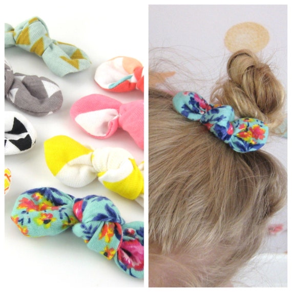 Fabric Knot Hair Clips Choose Your Pattern Baby Toddler