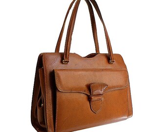 1950 french leather handbag