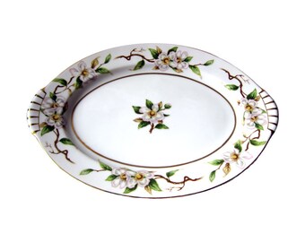 Kent China Del Mar Pattern Serving Platter / Vintage Plate / Apple Blossom / Serving Plate
