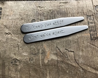 Personalized Mens Collar Stays Men's Custom Stainless Steel Collar Stay Set Groom Gift Wrapped