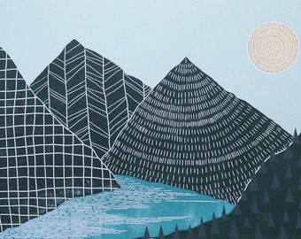 Norway Mountains - Mountain Print - Home decor print - Nursery Print - Norway Print