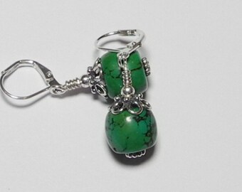 Natural Turquoise Earrings, Turquoise Earrings, Green Earrings, Gemstone Earrings, Natural Stone
