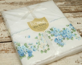 NOS Pequot Double Flat Sheet Sweetheart Rose
