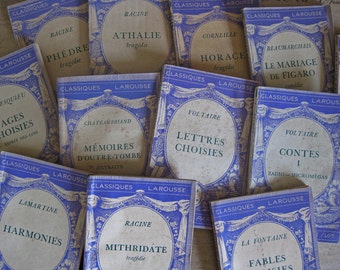 French purple books Classiques Larousse decorative softback books