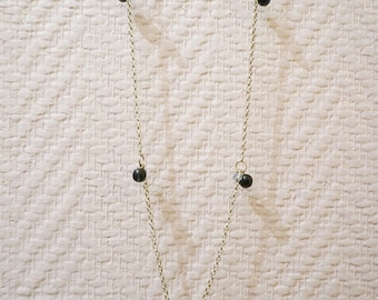Silver chain with blue beads necklace