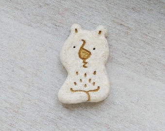 Bears think of / clay brooch