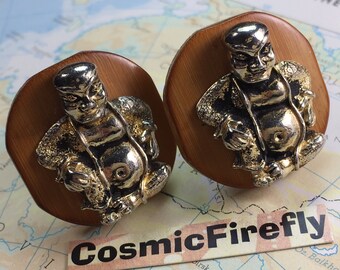 Big Chunky Vintage Cufflinks Gold Buddha Cufflinks Men's Cufflinks Antique Cufflinks Vintage SWANK Cufflinks