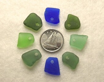 Drilled Sea Glass, Sea Glass Beads, for Jewelry Making, Beach Glass Charms, Real Sea Glass, Sea Glass with Holes