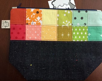 Small Size Zippered Patchwork Project Bag