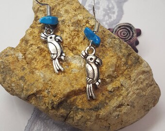Parrot Earrings/ Parrot Jewelry/ Parrot Charm/ Parrot Gift/ Jimmy Buffett Fan/ Parrot Gift/ Bird Lover/ Bird Earrings/ Conure Bird/ Parrot
