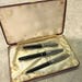 Vintage Fountain Pen, Ball Point Pen, and Pencil Set in a Red box, satin lined