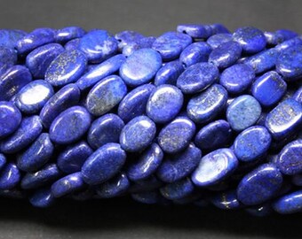 13" lapis 6x8 to 8x10mm oval gemstone beads