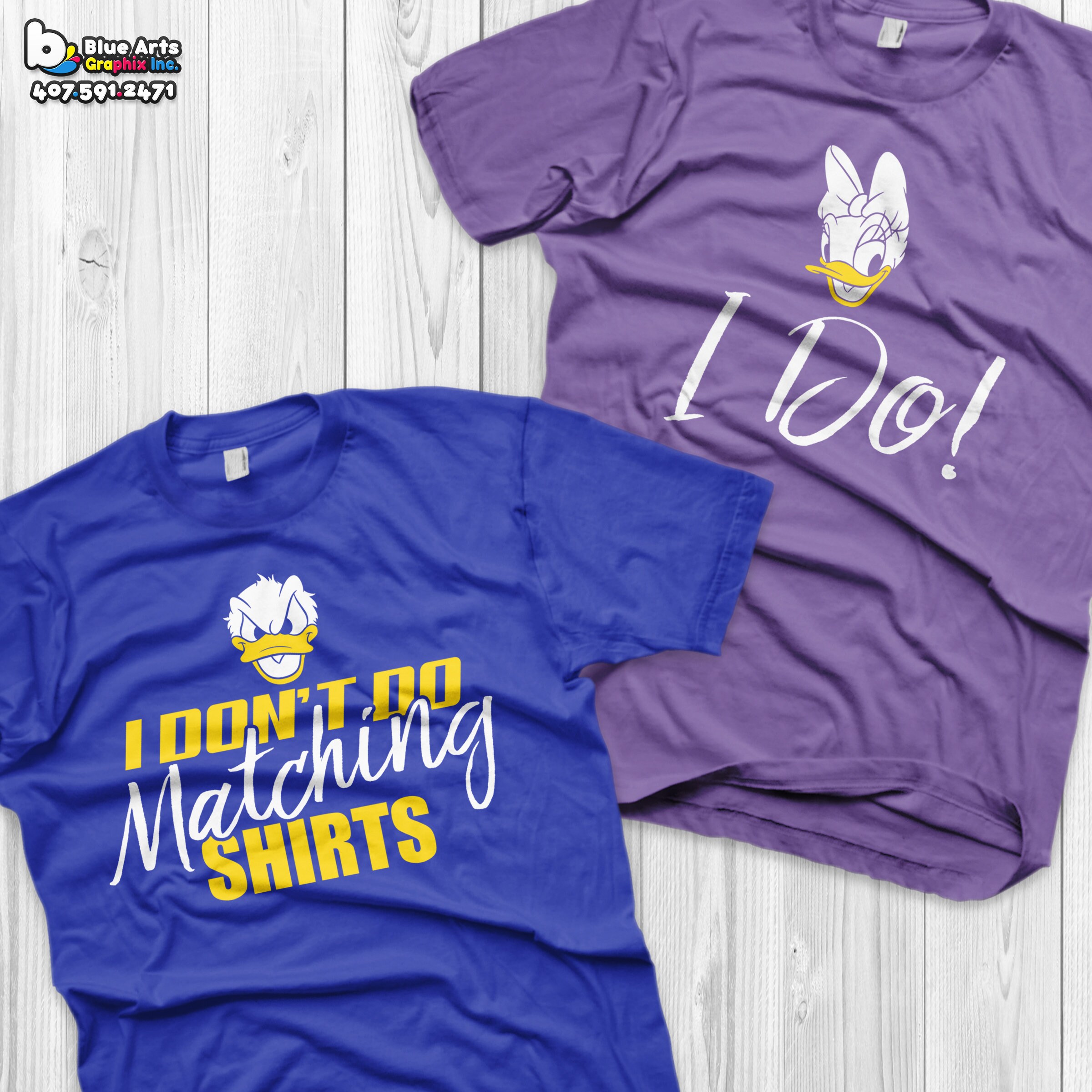 Disney Couple Shirts Donald Duck and Daisy Duck Matching