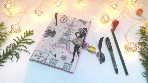 Carnet secret avec cadenas/ journal intime Paris / carnet