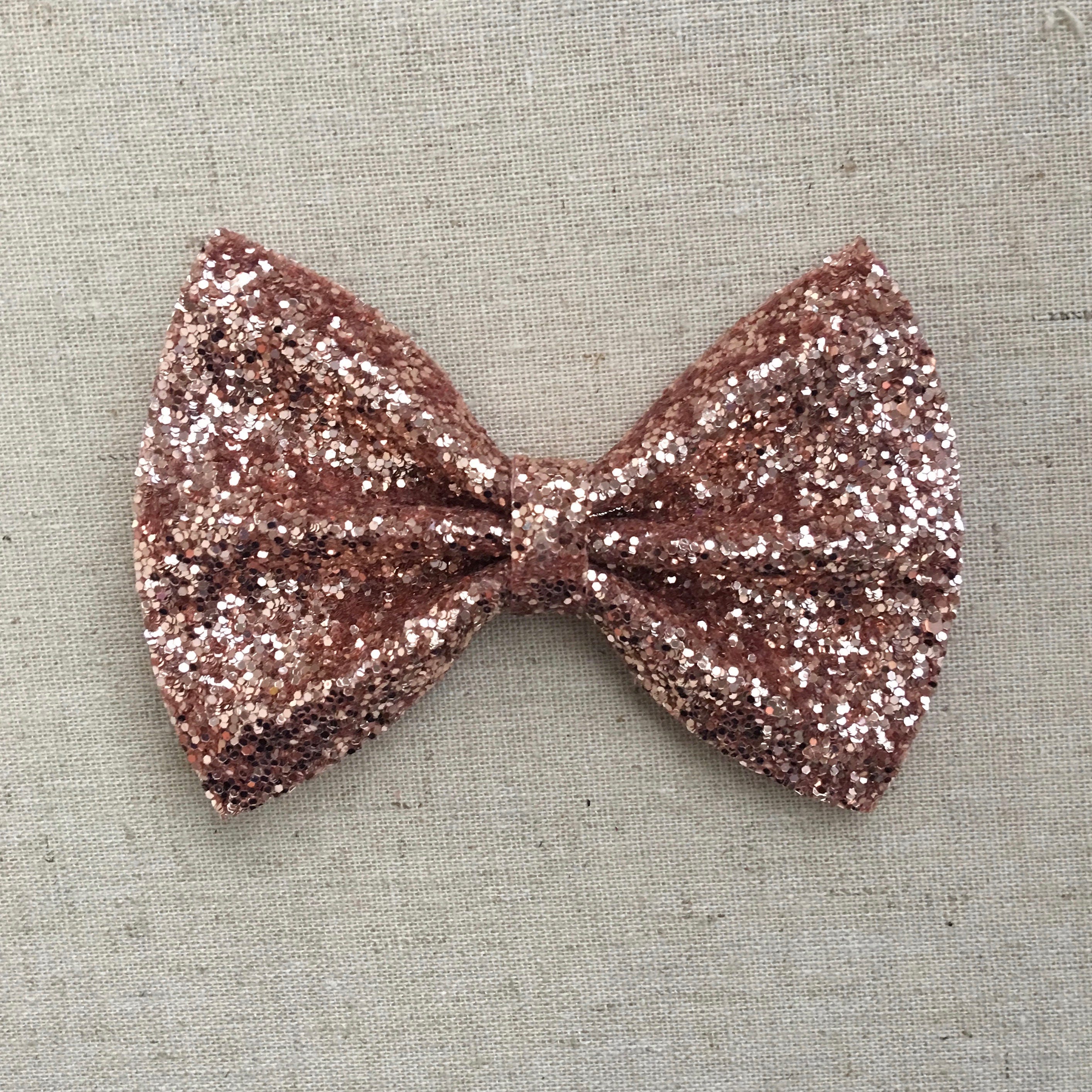 Rose Gold Glitter Bow Tie Rose Gold Glitter Hair Bow Glitter