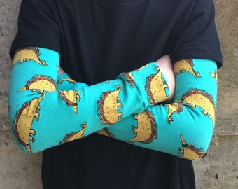 Leg and Arm Warmers - TACOsaurus the Taco Dinosaur - Baby, Toddler, Kid, Tween Leggings - Fun Birthday, Baby Shower Gift for Boys or Girls