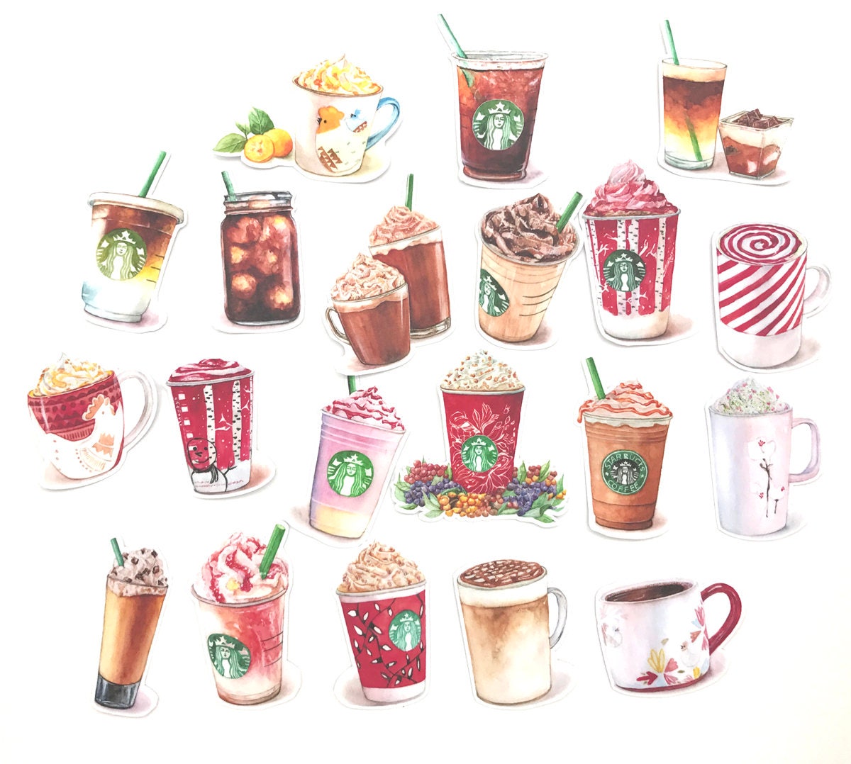 Download Starbucks Coffee Stickers 17 pieces Set D Christmas