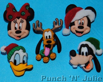 HOLIDAY HEADS - Disney Christmas Mickey Minnie Mouse Dress It Up Craft Buttons