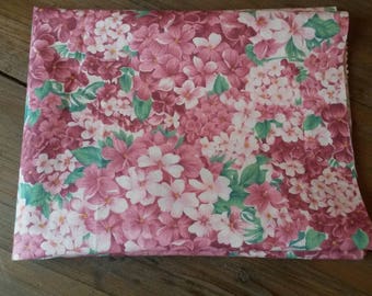 Floral embroidery 20 X 20 cm / pink hydrangeas