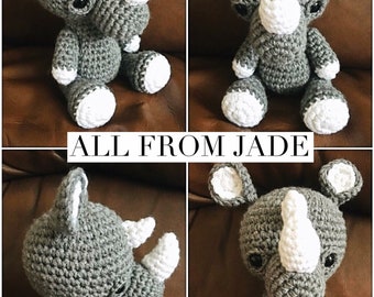 Plush amigurumi Rhino custom made for child