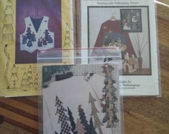 3 Christmas Project Patterns. Fabricraft, Hedge Hog,Keeping in Stitches Embellishments. DIY Craft.