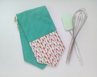 Double oven glove, kitchen glove, long oven gloves, pot holders and oven mitts, kitchen pot set, gift to bride.