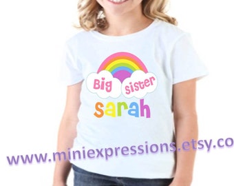 Rainbow BIG SISTER shirt Personalized