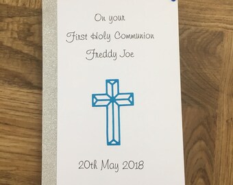 Fist holy communion card, communion card, congratulations