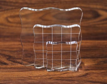 Transparent Stamp Block/Acrylic Block for Clear stamp/Acrylic Mounting Block/Clear Transparent Stamp/Rubber Stamp/Grip Block/Mounting pad