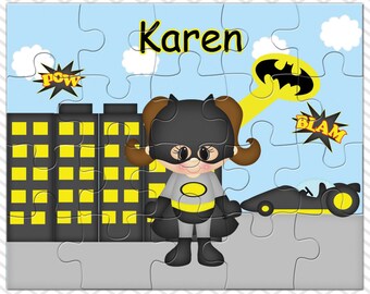 Batgirl Personalized Puzzle, Personalized Batgirl Puzzle, Personalized Kids Puzzle