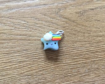 Adorable polymer clay sky star charm
