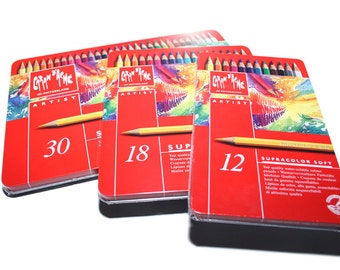 Caran d'Ache SUPRACOLOR 12 / 18 / 30 color assortment metal box set - Made in Switzerland - finest in the world!