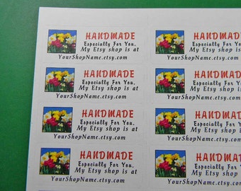 30 PERSONALIZED Handmade Especially For You Labels. 1 Sheet of White 1-Inch Labels. 5287