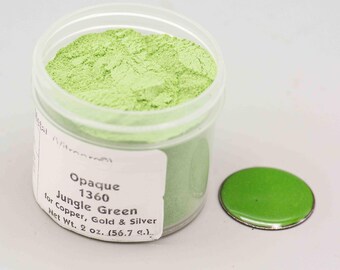 Thompson Enamel Jungle Green 1360 Vitrearc Jewelry Enamel for Copper, Gold, Silver 2oz Jar