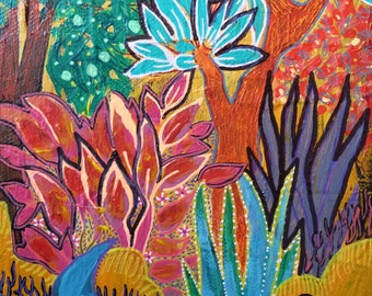 Mixed media on canvas 18 x 22 - dreaded - Laura Coloryourlife